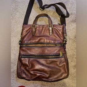 FOSSIL large leather hobo bag